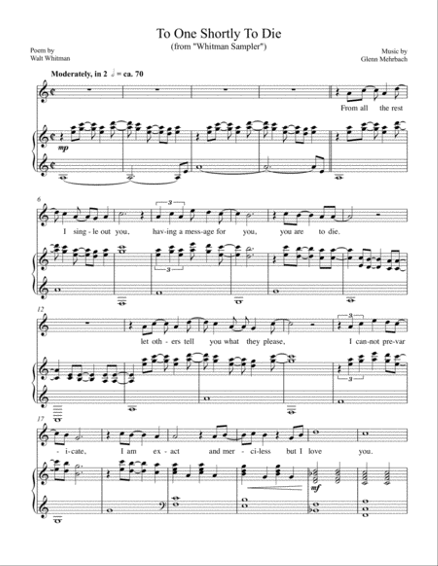 To One Shortly To Die Small Ensemble scores gallery preview page 1