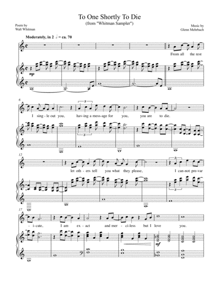 To One Shortly To Die Small Ensemble - Digital Sheet Music