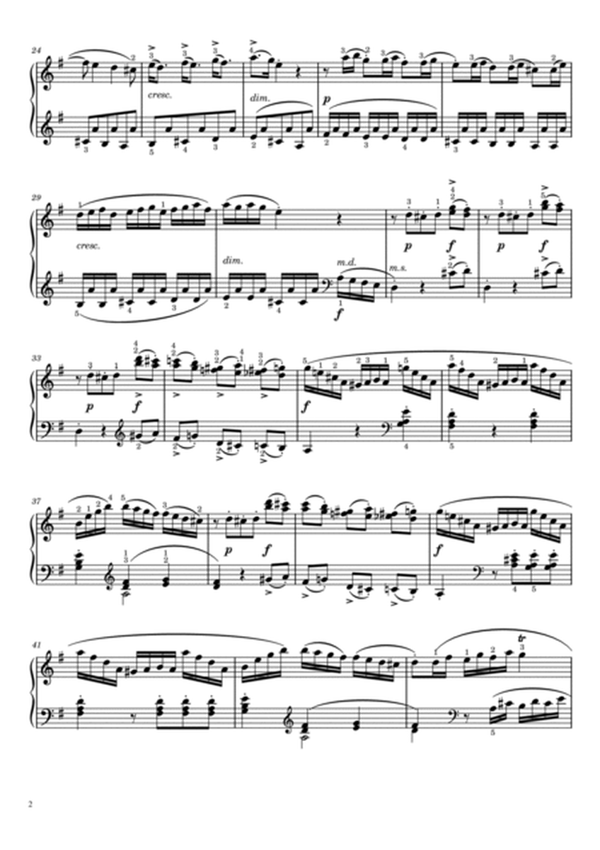 Mozart - Piano Sonata No. 5 in G Major, K. 283 I. Allegro - Original With Fingered - For Piano Solo image number null
