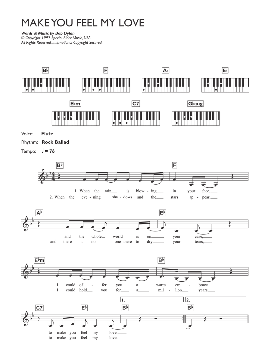 Make You Feel My Love Piano Solo scores gallery preview page 1