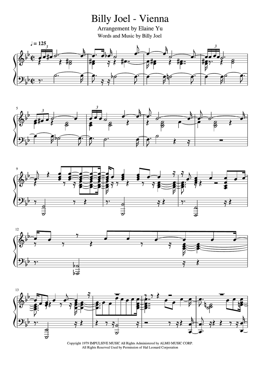 Vienna Easy Piano scores gallery preview page 1