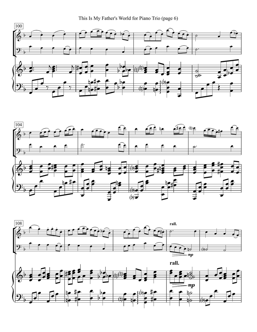 This Is My Father's World for Piano Trio Piano Trio scores gallery preview page 6