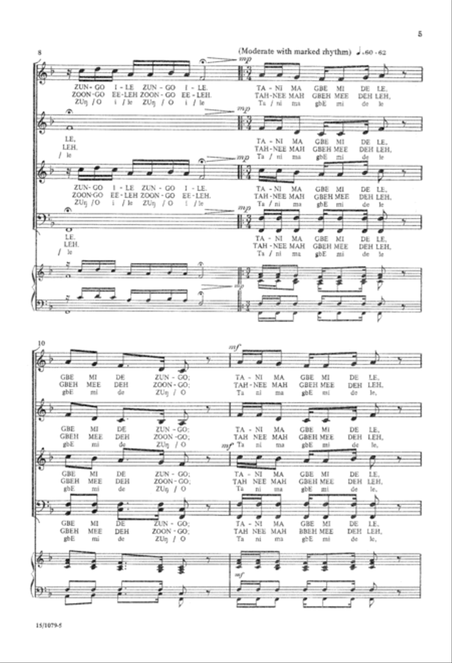 Zungo Zungo 4-Part scores gallery preview page 5