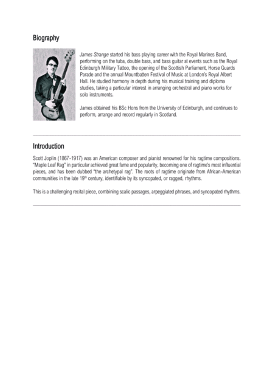 Maple Leaf Rag (for Clarinet and Piano) Clarinet Solo scores gallery preview page 4