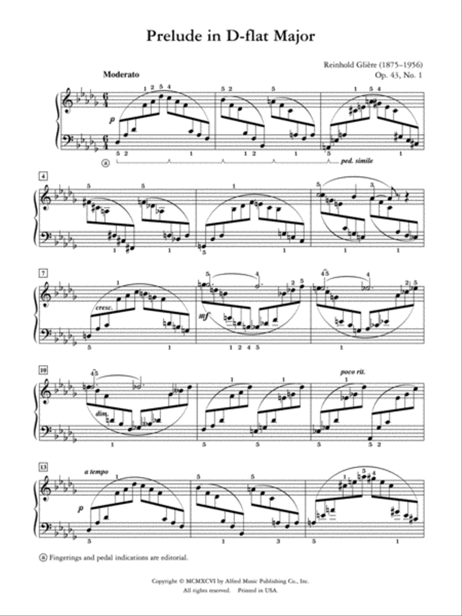 Glière: Prelude in D-flat Major, Opus 43, No. 1 Small Ensemble scores gallery preview page 2
