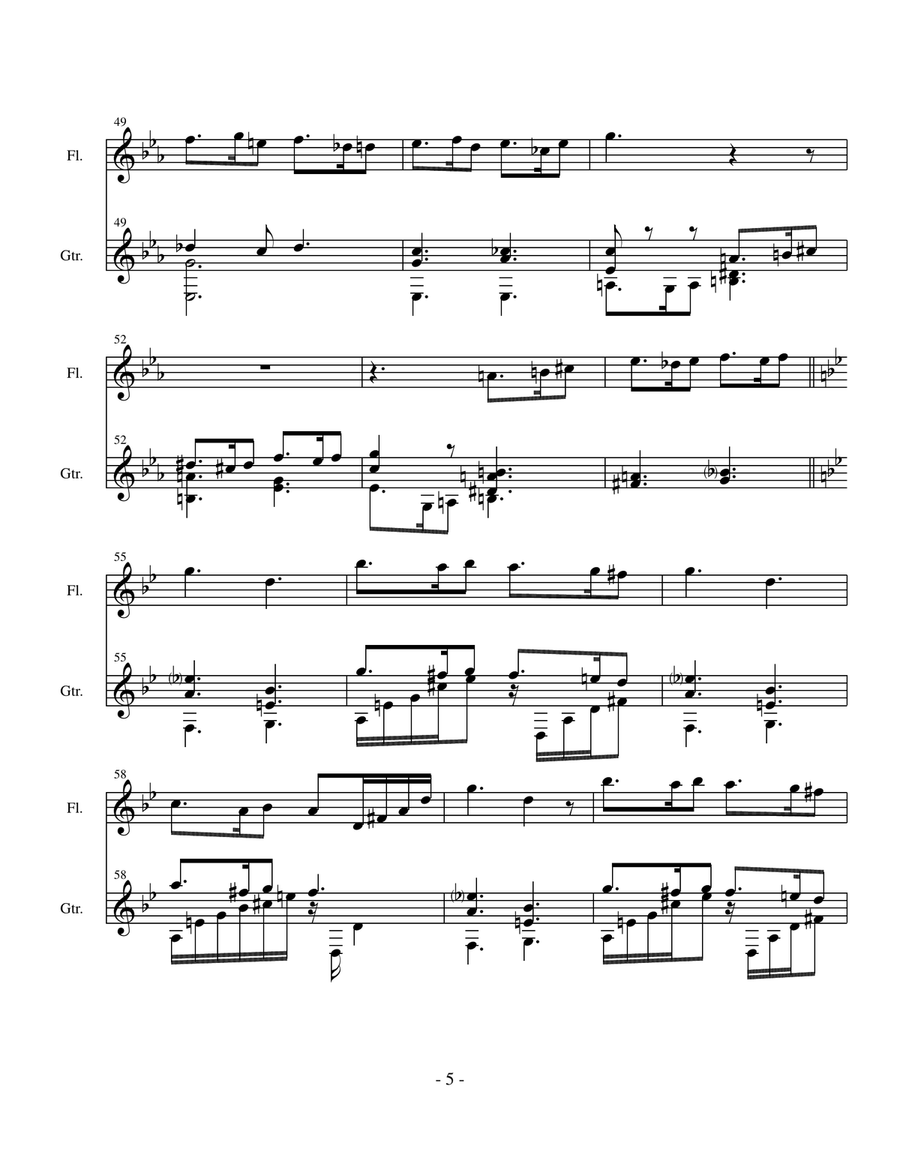 Sicilienne (Gabriel Faure) arr. for flute (or oboe or violin)and classical guitar Small Ensemble scores gallery preview page 6