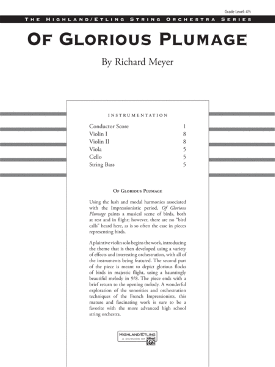 Of Glorious Plumage: Score String Orchestra scores gallery preview page 1