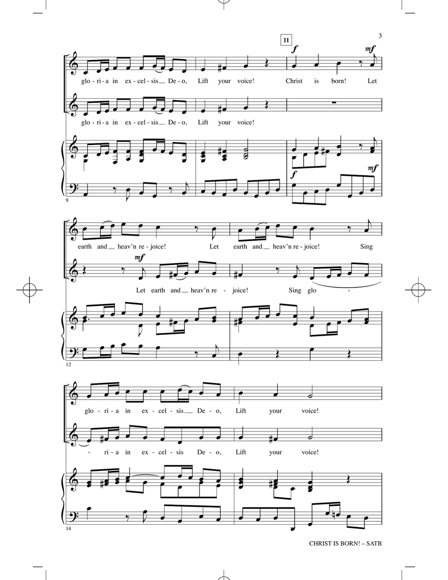 Christ Is Born! (Let Heaven And Earth Rejoice) 4-Part scores gallery preview page 2