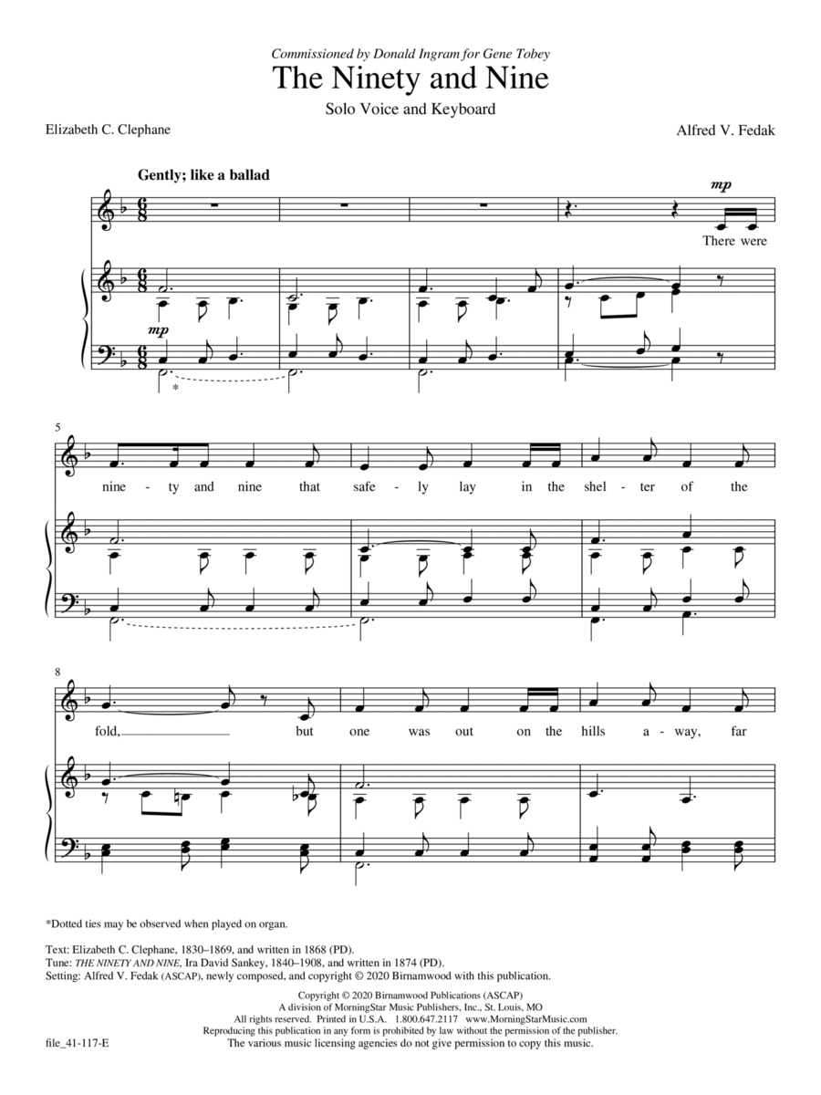 The Ninety and Nine The Ninety and Nine Voice Solo scores gallery preview page 1