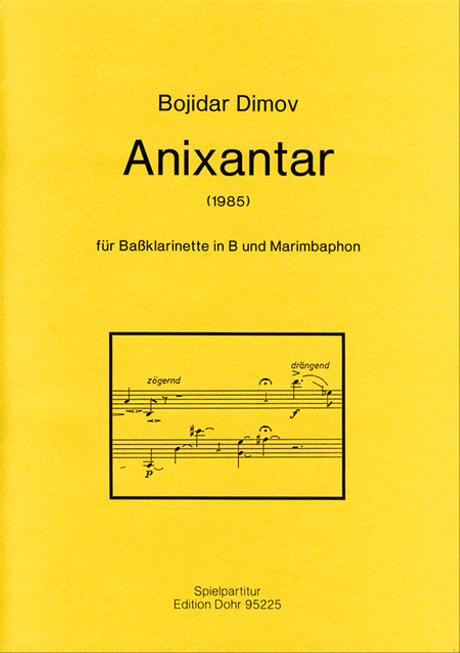 Anixantar für Bassklarinette in B und Marimbaphon (1985) Clarinet scores gallery preview page 1