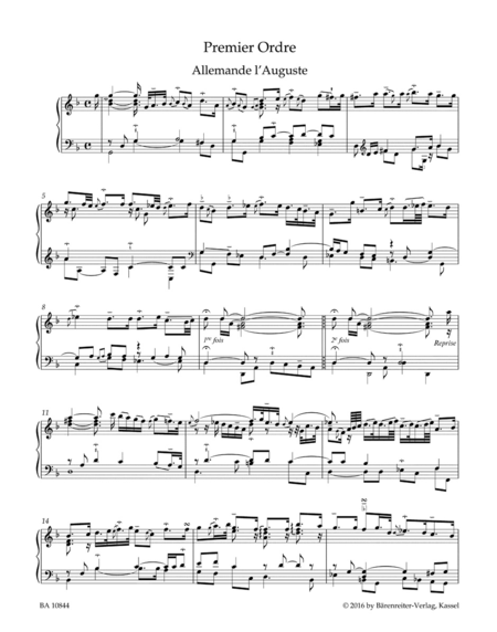 Pieces de clavecin for Harpsichord (Premier livre)