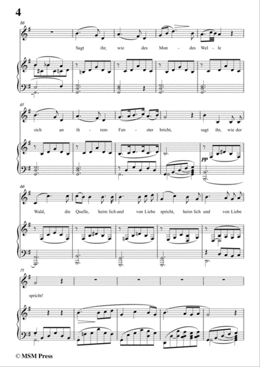 Schubert-Liebeslauschen(The Maiden's Serenade),D.698,in G Major,for Voice&Piano Voice scores gallery preview page 6