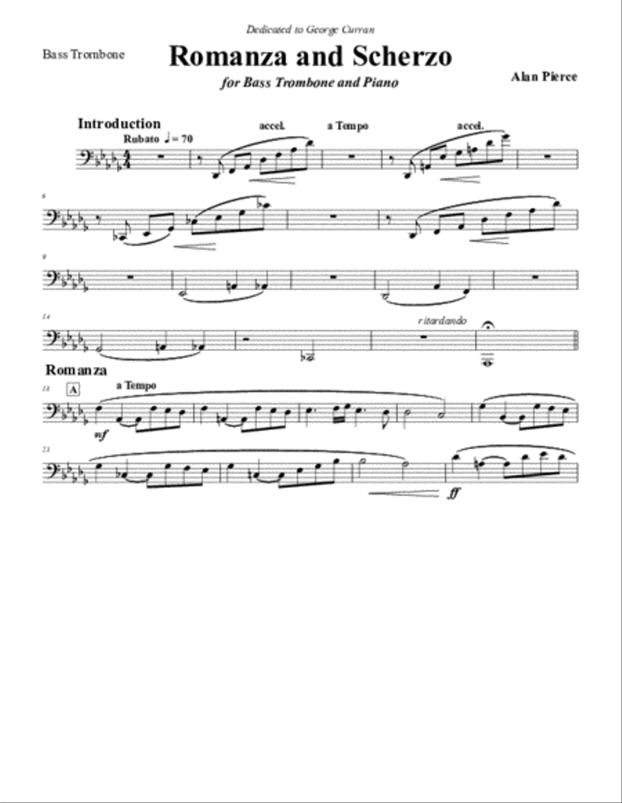 Romanza and Scherzo for Bass Trombone and Piano Bass Trombone scores gallery preview page 2