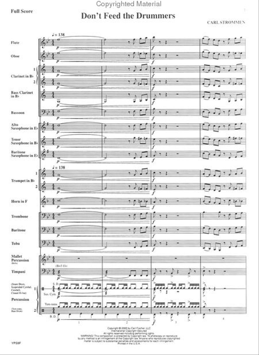 Don't Feed the Drummers Concert Band scores gallery preview page 2