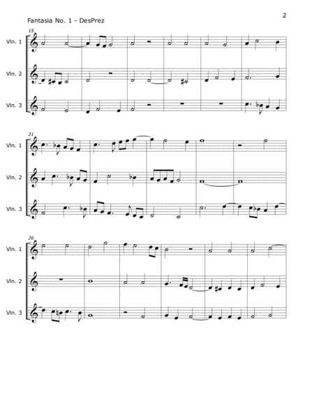 des Prez, J. - Fantasia No. 1 for Three Violins image number null