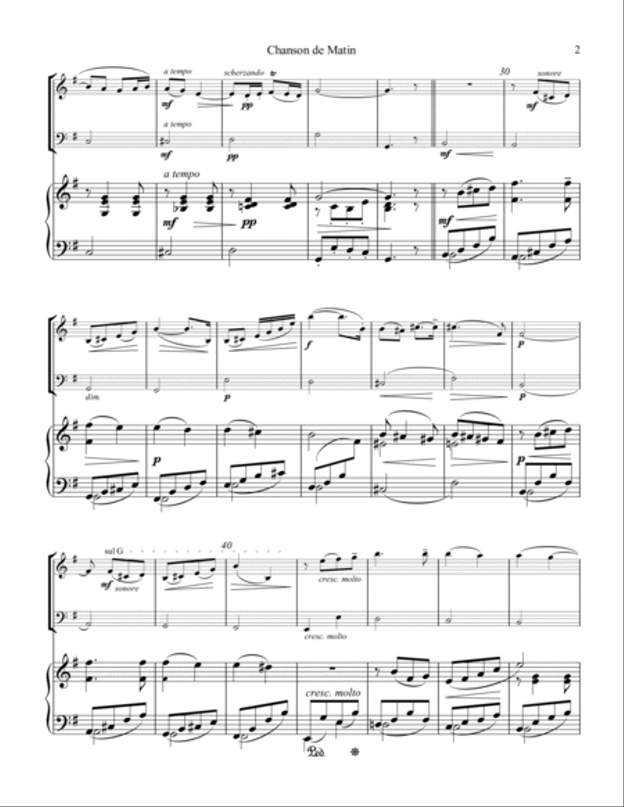 Chanson de Matin Op. 15 for piano trio Chanson de Matin Op. 15 for piano trio Piano Trio scores gallery preview page 3