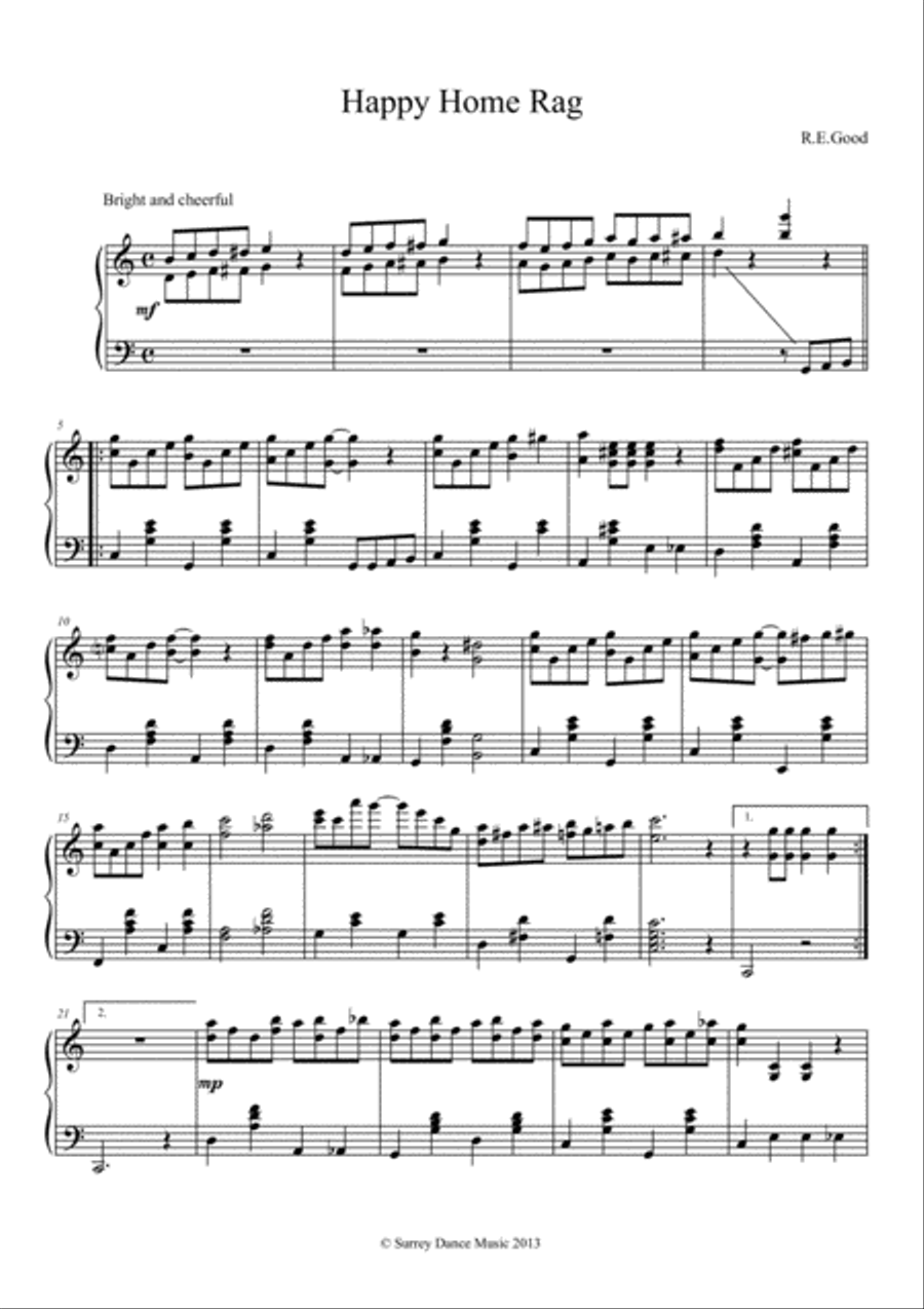 Happy Home Rag Piano Solo scores gallery preview page 1