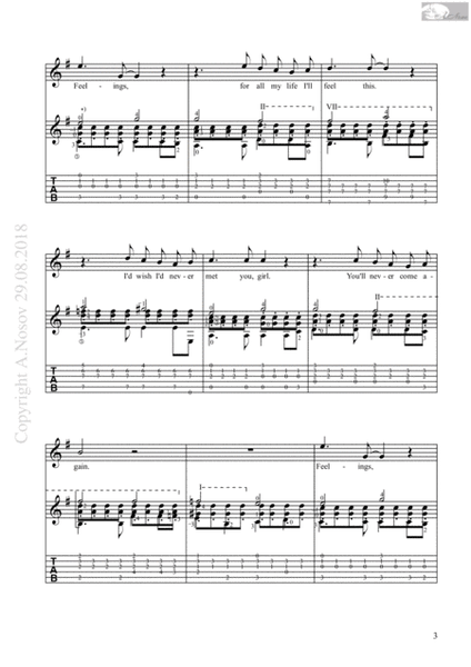 Feelings (Sheet music for vocals and guitar) image number null