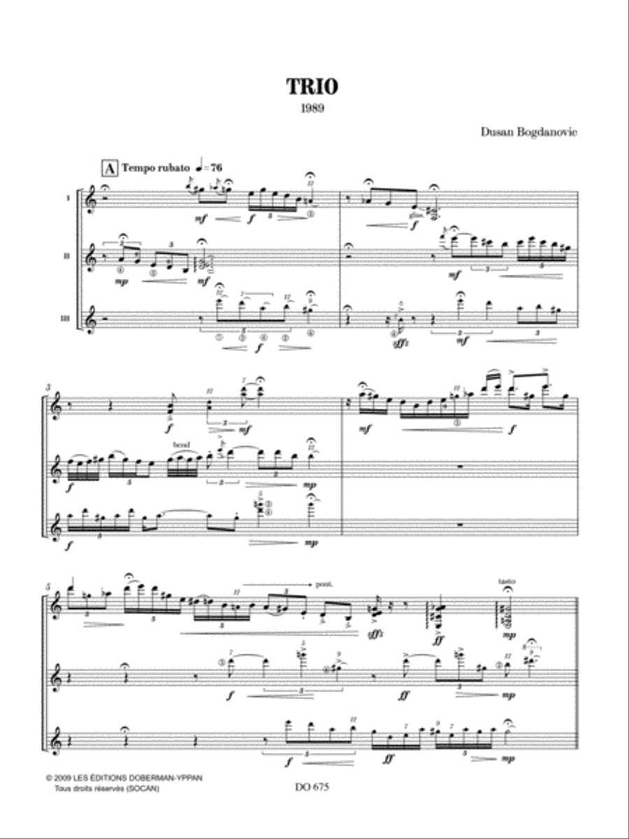 Trio Trio Guitar Ensemble scores gallery preview page 3