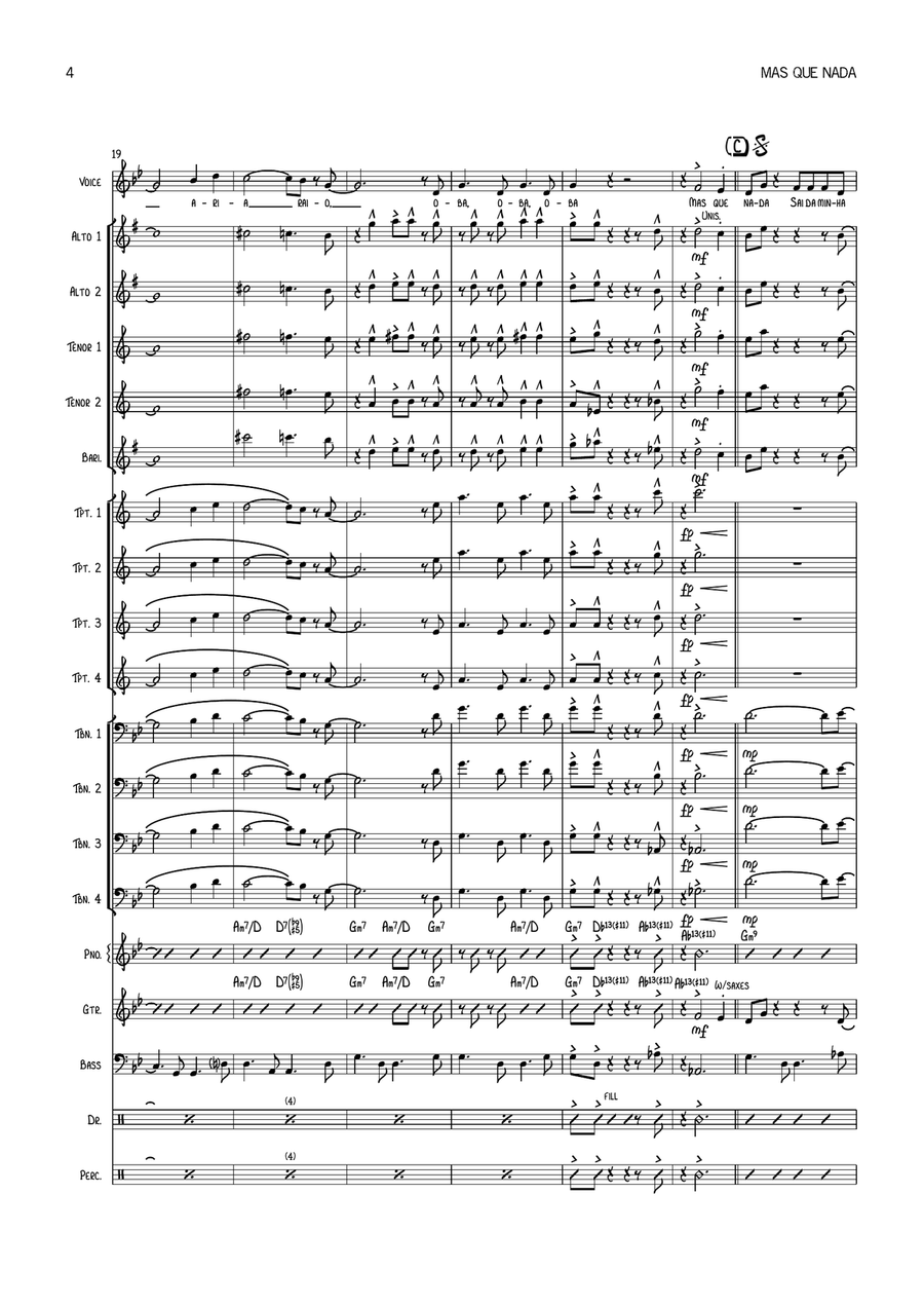 Mas Que Nada Jazz Ensemble scores gallery preview page 4