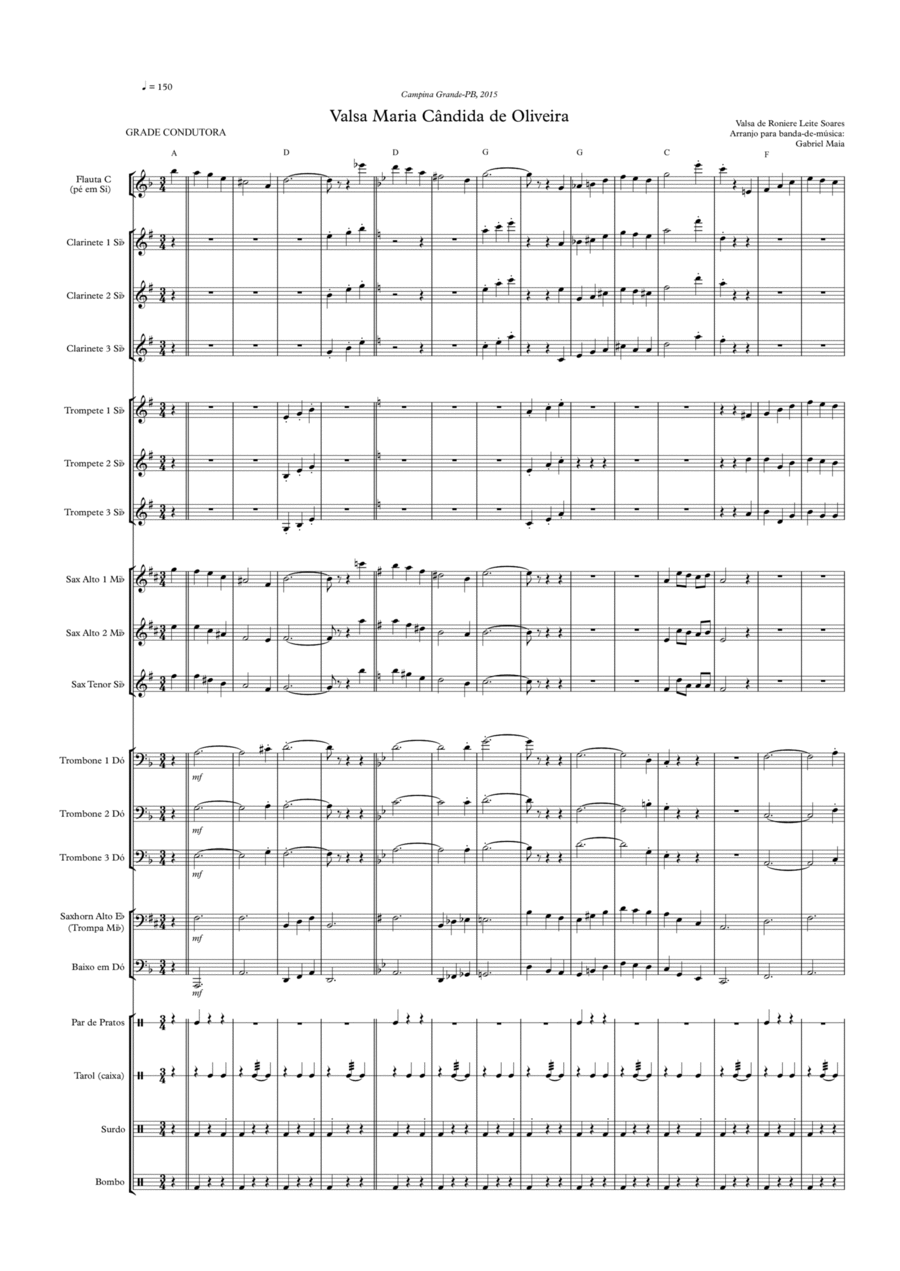 Maria Cândida de Oliveira Concert Band scores gallery preview page 1