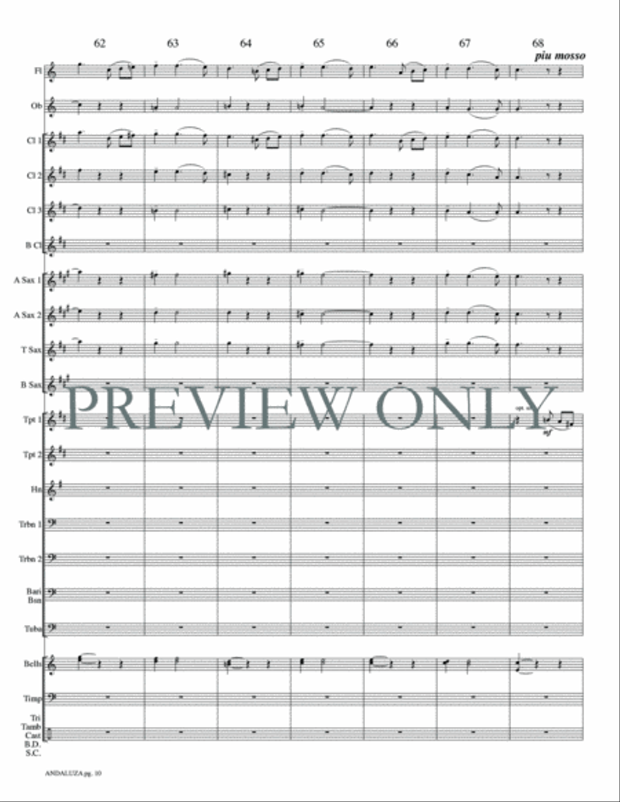 Andaluza -- Spanish Dance No. 5 Concert Band scores gallery preview page 13