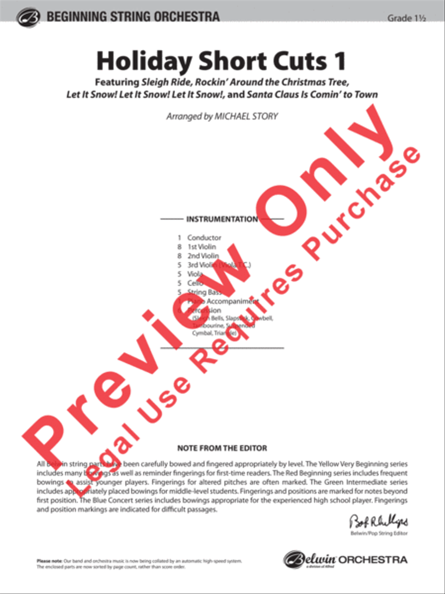Holiday Short Cuts 1 String Orchestra scores gallery preview page 2