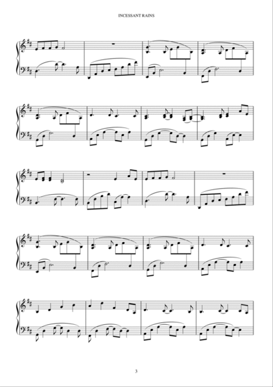 INCESSANT RAINS Piano Solo scores gallery preview page 4