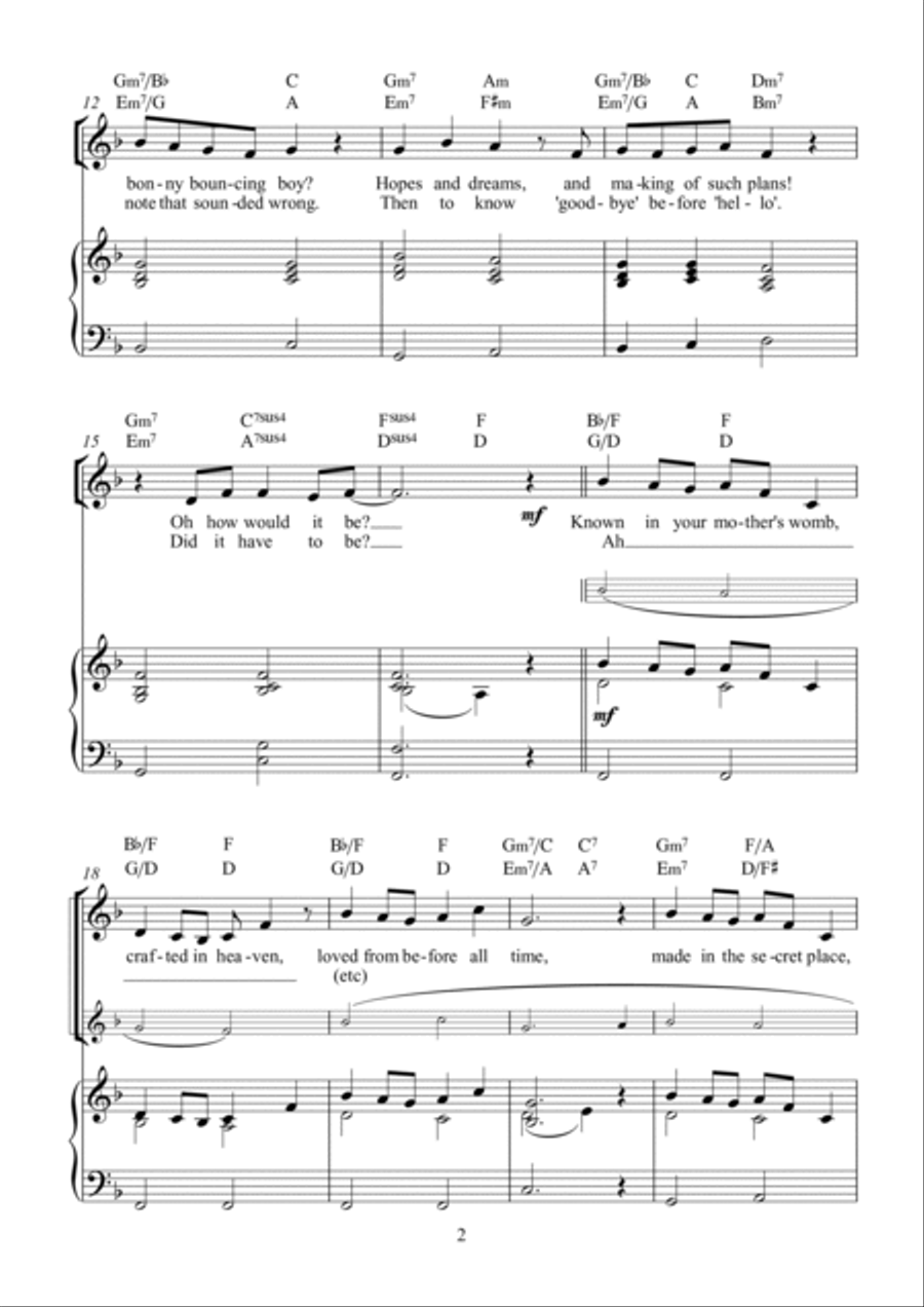 Birthed in tears Birthed in tears Piano, Vocal, Guitar scores gallery preview page 3