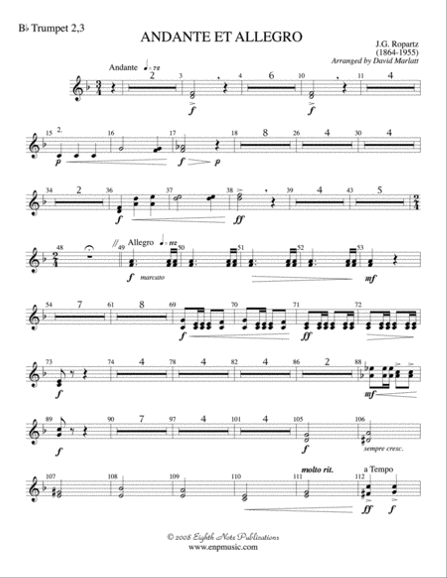 Ropartz andante et allegro trumpet new arrivals