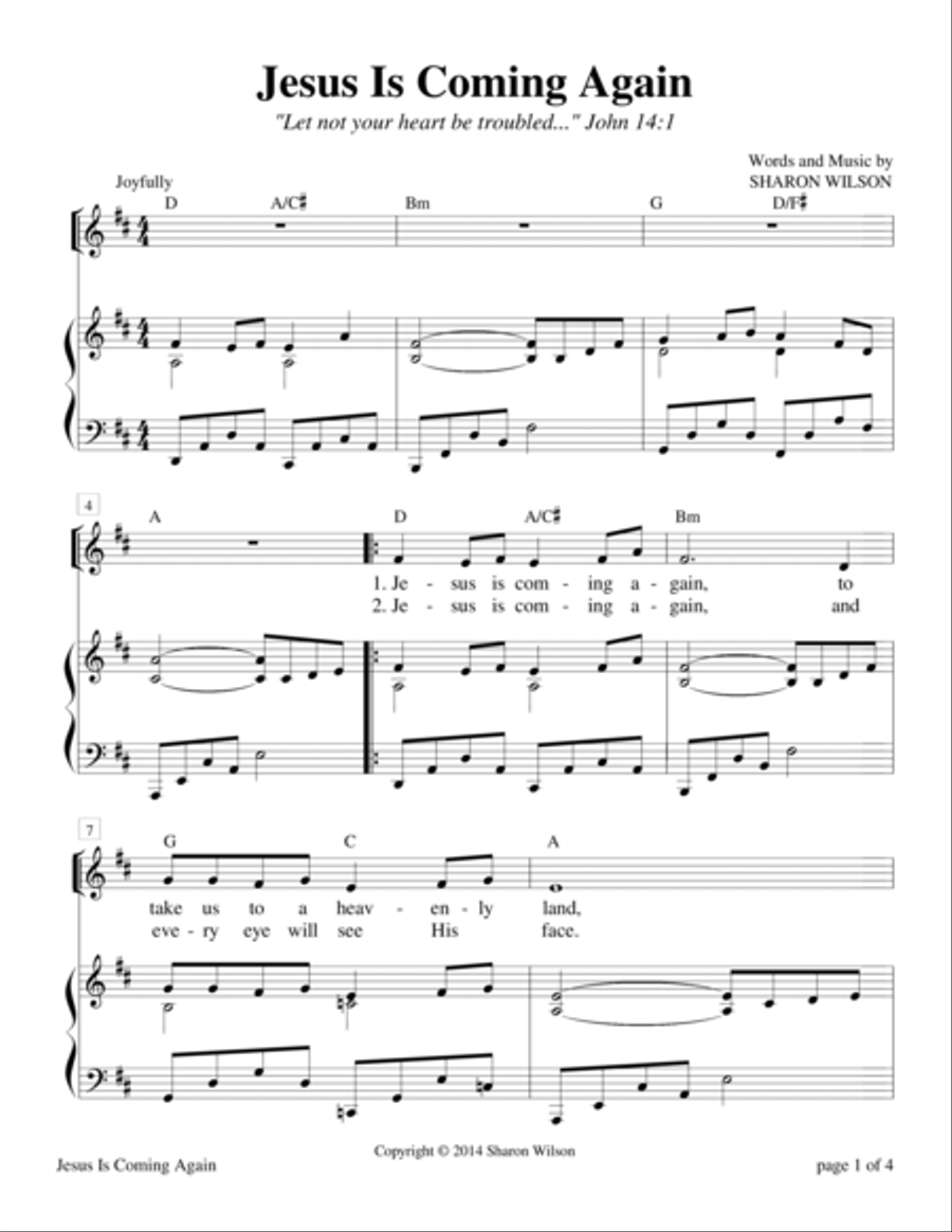 Jesus Is Coming Again Piano, Vocal, Guitar scores gallery preview page 1