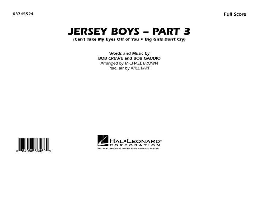 Jersey Boys: Part 3 - Full Score Marching Band scores gallery preview page 1