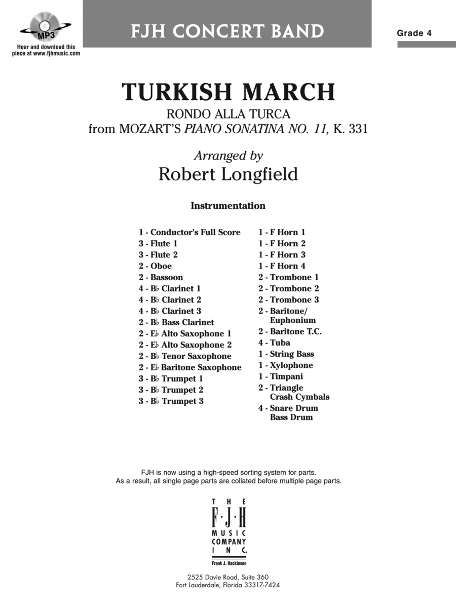 Turkish March: Score