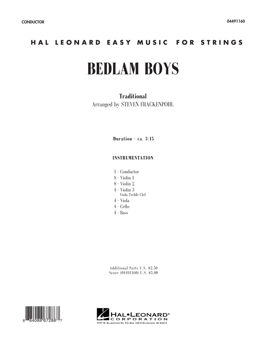 Bedlam Boys - Full Score Orchestra scores gallery preview page 1