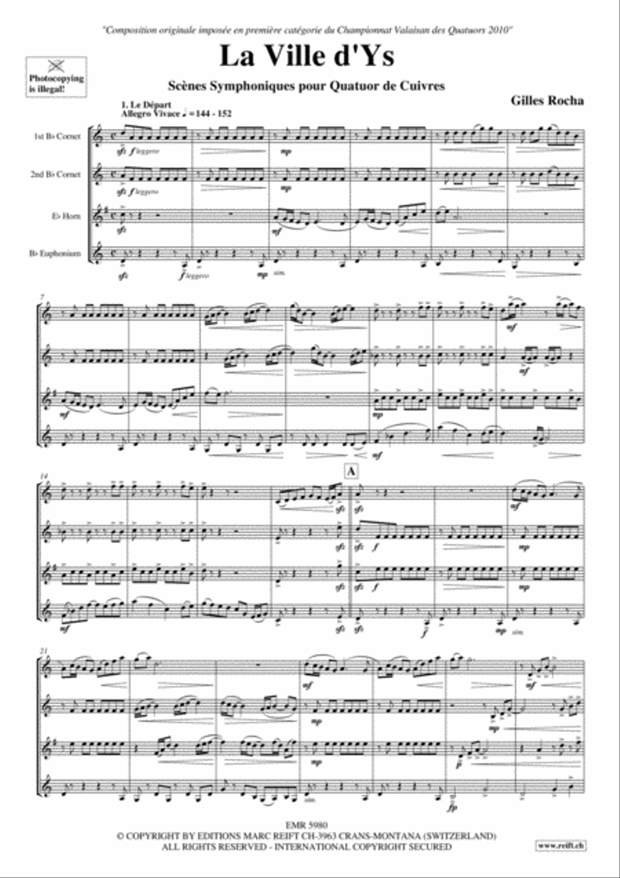 La Ville d'Ys Brass Ensemble scores gallery preview page 3