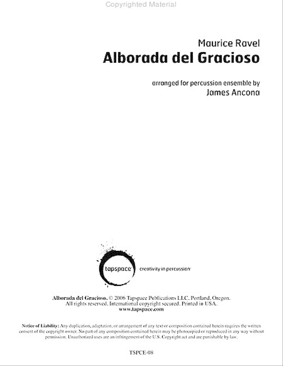 Alborada del Gracioso Percussion Ensemble scores gallery preview page 2