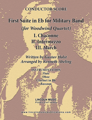 Book cover for Holst - First Suite for Military Band in Eb (for Woodwind Quartet)