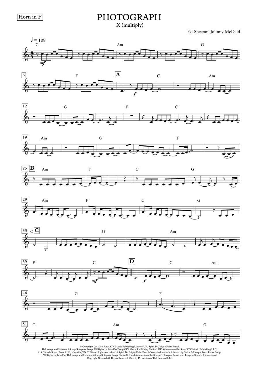 Photograph Horn Solo scores gallery preview page 1