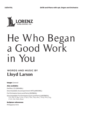 He Who Began a Good Work in You