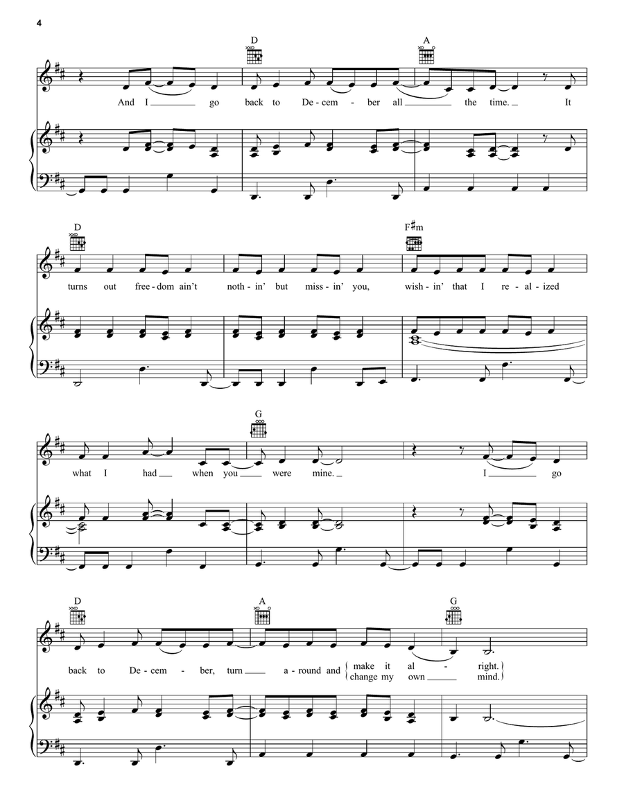 Back To December Back To December Acoustic Guitar scores gallery preview page 4