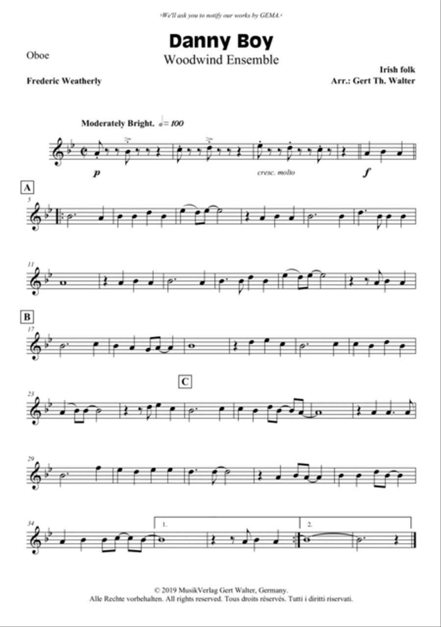 Danny Boy Danny Boy Woodwind Ensemble scores gallery preview page 6