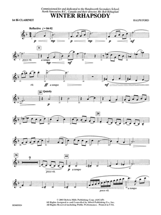 Winter Rhapsody: 1st B-flat Clarinet