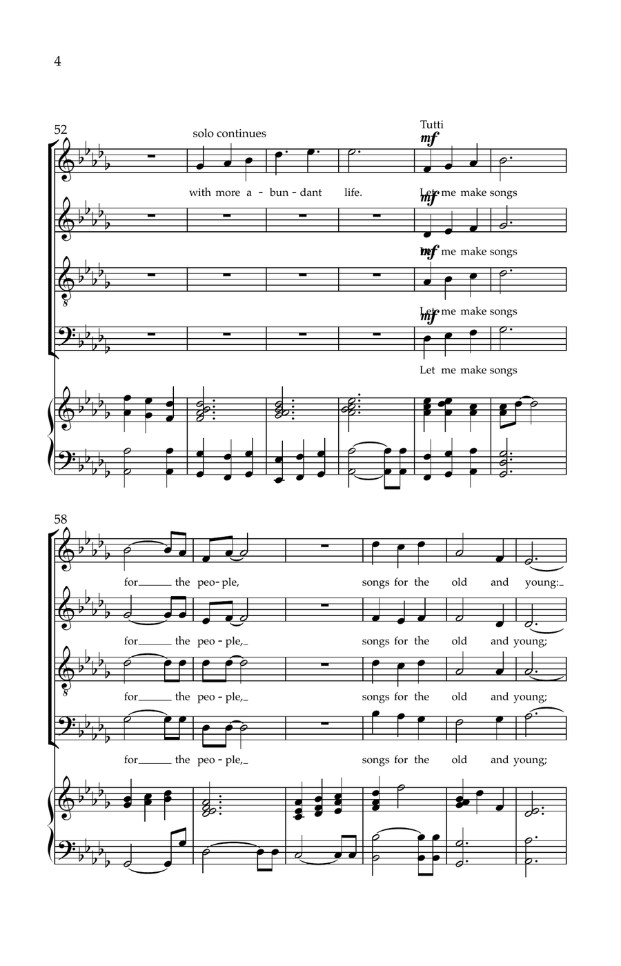 Song for the People 4-Part scores gallery preview page 4