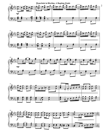 Hyperbole in Rhythm, a Ragtime Etude from New Ragtime Piano Music image number null