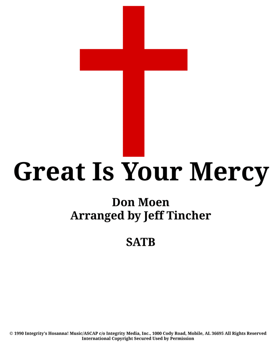 Great Is Your Mercy 4-Part scores gallery preview page 1