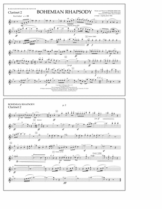 Book cover for Bohemian Rhapsody - Clarinet 2