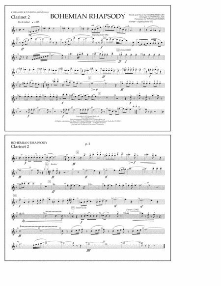 Bohemian Rhapsody - Clarinet 2