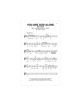 Book cover for You Are God Alone (Not A God)