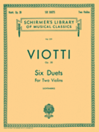 Book cover for 6 Duets, Op. 20