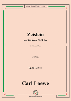 Book cover for Loewe-Zeislein,in G Major,Op.62 H.I No.1